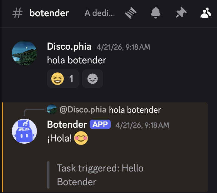 Botender interface preview