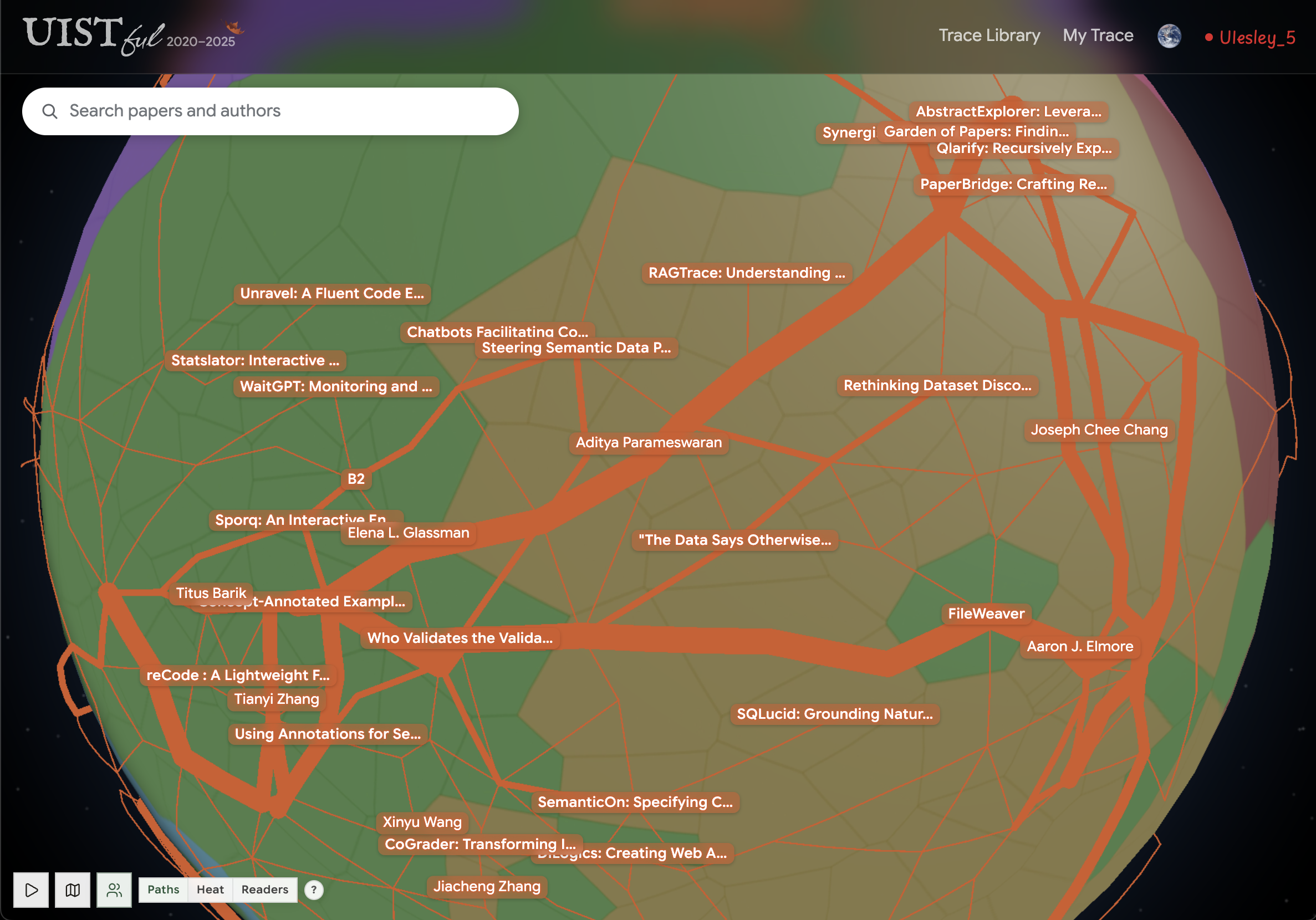 UISTful collective trace paths preview