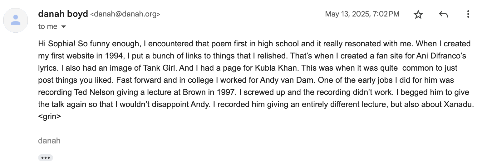 danah boyd's response to my email